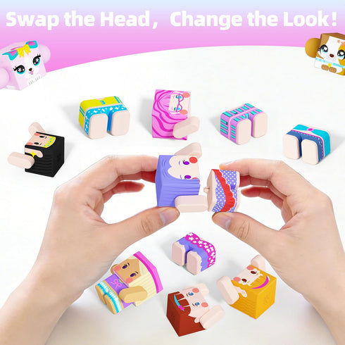 Set- 3+, GobiDex Magnetic Figures Portable Tin with Spinning Animals & Characters, STEM Travel Toys for Girls Ages