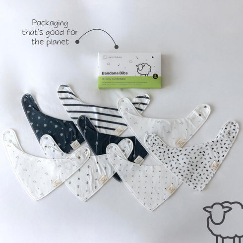 8 Pack Cotton Bandana Bibs for Babies, Absorbent Drool Bibs for Feeding & Teething, Secure Fit, Neutral Colors
