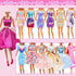 15 Set Doll Clothes for 11.5 Inch Dolls, 2 Sequins Dresses & 6 Outfits, Tops, Pants/Shorts/Skirts