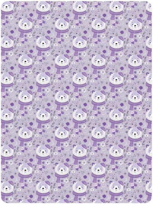 miaozhen 1 Pack 52x28 Cotton Baby Crib Sheets Soft Lavender Bear Winter Toddler Cirb Bedding Cover for Nursery juego de