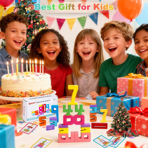 GUKAZH 20PCS 1-10, Educational Toys Wooden Number Building Blocks Stacking Toys for Kids, Math Learning Tool Digital
