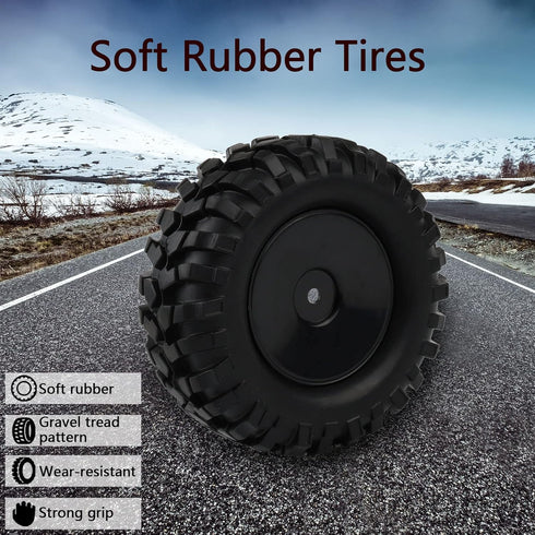 4PCS 1:10 RC Tires, Rock Crawler Trailer Tires, Hex 12mm Hard Dish Wheels Rim Rubber for Trail Finder 2