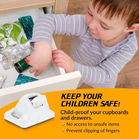 UPGRADED LICYFERN Magnetic Cabinet Locks (8 Locks & 2 Keys) - Invisible Baby Proofing Child Safety Lock, Easy to Install