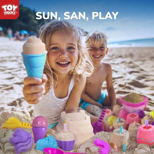 23 4-8 Summer TOY Life Pcs Unicorn Beach Toys for Kids Ages Collapsible Sand Toys with Silicone Bucket Shovels & Sand