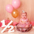 Pink Half Birthday Party Crown - 1/2 Rose Gold Birthday Hat, Happy Birthday Crown for Kids, Party Decorations