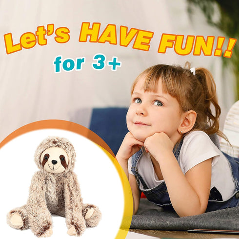 Easfan 17'' Sloth Stuffed Animal, Realistic Cute Plush Toy for Kids Birthday