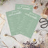 Green Theme Bridal Shower Games for 25 Guests, Bridal Word Scramble with Answer Card, Wedding Reception Party Supplies