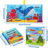 Dr.Rapeti Soft Cloth Books Baby Books Bath Books 8-Pack for Baby Infant Toddler Kid Crinkle Washable Chewable Non-Toxic Early Educational Preschool Learning Giftable