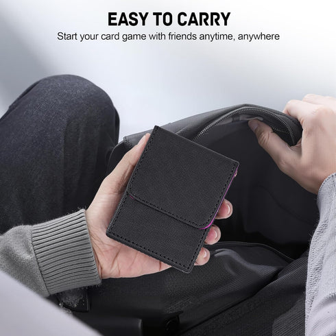Set) ZLCA Card Deck Box for Trading Cards,PU Leather Magnetic Card Storage Box Fits for TCG CCG Magic Game Cards(Black