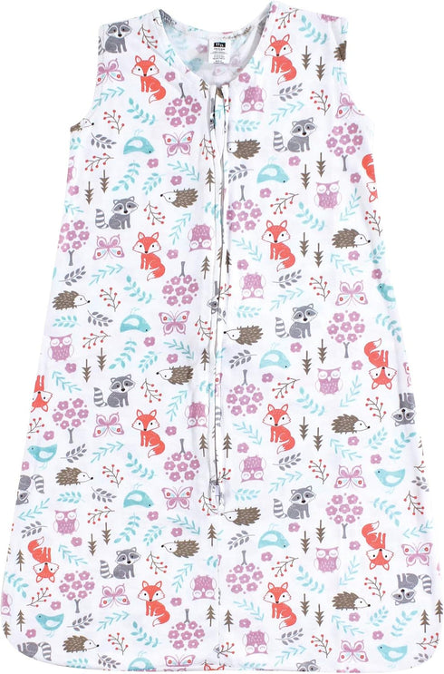 Hudson Baby Unisex Baby Cotton Sleeveless Wearable Sleeping Bag, Sack, Blanket, Woodland Fox, 0-6 Months