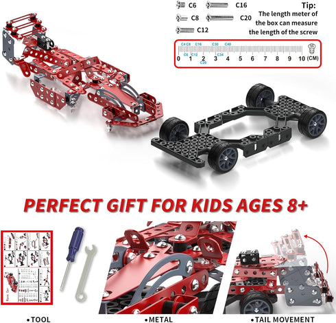 Set 8-12, 8 9 10 11 Lucky Doug Building Kit Model Car - STEM Project Building Toys for Kids Ages Assembly Building