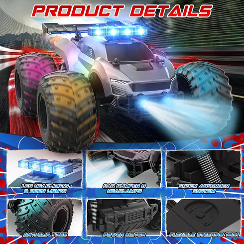 EpochAir 20km/h 1:18 2.4GHz 3 4 5 6 7 8 9 10-12 Remote Control Car - High Speed RC Cars Offroad with RBC &Headlights