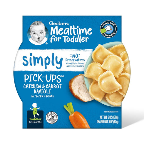 Gerber Pick-ups, Chicken & Carrot Ravioli in a Chicken Broth, 6 Ounce (Pack of 8)