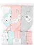 3pk 15 Hudson Baby Unisex Baby Animal Hooded Towel and Washcloths, Girl Woodland, One Size