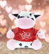 DolliBu I Love You Valentine Plush Cow, 6 Inches, Cute Stuffed Animal with Red Shirt, Personalization Gift