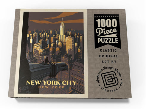 MyPuzzle New York City: Vintage Poster Eagle's View - Premium 1000 Piece Jigsaw Puzzle for Adults