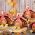 4 Pieces Plush Turkey Stuffed Animals, 8 Inch Soft Thanksgiving Bird Plush Toys, Fall Harvest Decorations (Pink)