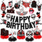 LARRAZABAL Rock and Roll Birthday Party Decorations, Music Themed Supplies Include Happy Birthday Banner and Centerpiece