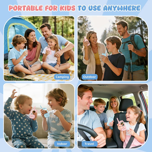 Alotwan 2 Pack 3-12 Video Walkie Talkie for Kids - Rechargeable Kids Walkie Talkies Long Range Radios, Video Intercom