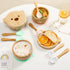 Baby Bowls with Lid - HBM Bamboo Suction Bowls for Baby and Spoon Set, 3PC Feeding Supplies for Toddlers, BPA Free