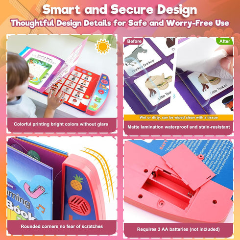 CITSKY 2 3 4 5 2-5 Toddler Toys for Year Old Girls: Interactive Sensory Learning Busy Book with Sounds, Alphabet