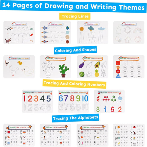 3-5, 30 4-8, Mallify Busy Book for Toddlers Preschool Busy Book Themes Kids Binder and Early Learning Toys, Tracing