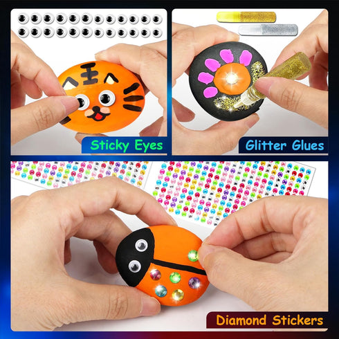 12 6-12, Halobios Rock Painting Kit, Rocks for Painting, Arts and Crafts for Kids Ages Rock Painting Kit for Adults