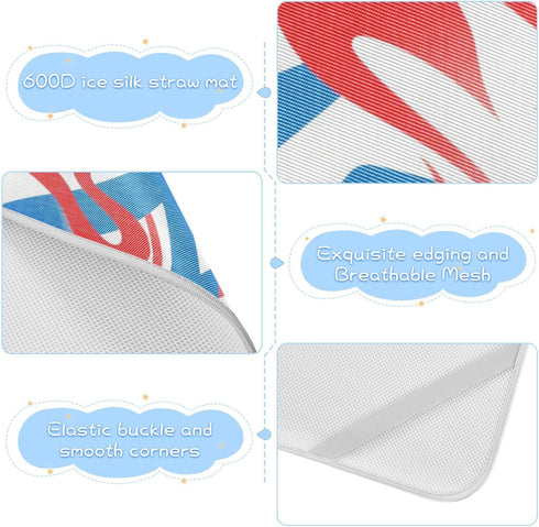 SyXIOP 28" 52" Red Blue White Geometric Cooling Baby Waterproof Crib Mattress Protector x Reusable Bed Pads Washable