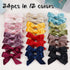 Yxiang 24PCS Velvet Hair Clips and Barrettes for Baby Girls, 4 inches Hair Bows, Non Slip Barrettes for Toddlers