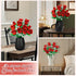 eafzv Set Mother's Day Roses Flower Bouquet Kit, Red Rose Building Flower Bouquet Kit for Adults & Kids, DIY Artificial