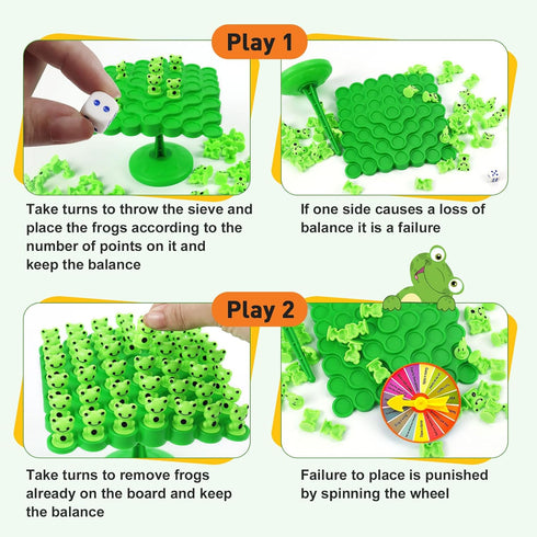 Frog Balance Game Toys - Two-Player Parent-Child Interactive Family Tabletop Puzzle Game for Kids