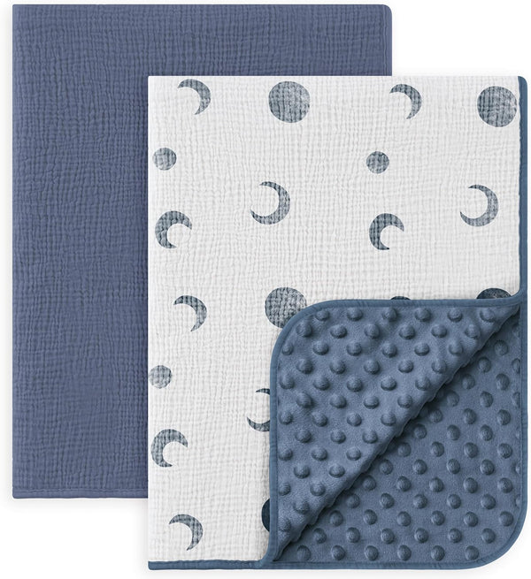 Susurration Baby Blanket for Unisex Boys Girls, 2 Pack Soft Fluffy Crib