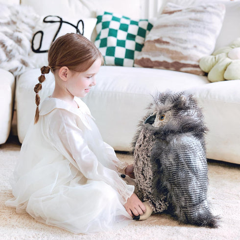 17 Inches IKASA Lifelike Giant Owl Stuffed Animal Plush Toy, Large Big Size Cute Soft Huge Plushie Toys for Kids Girls