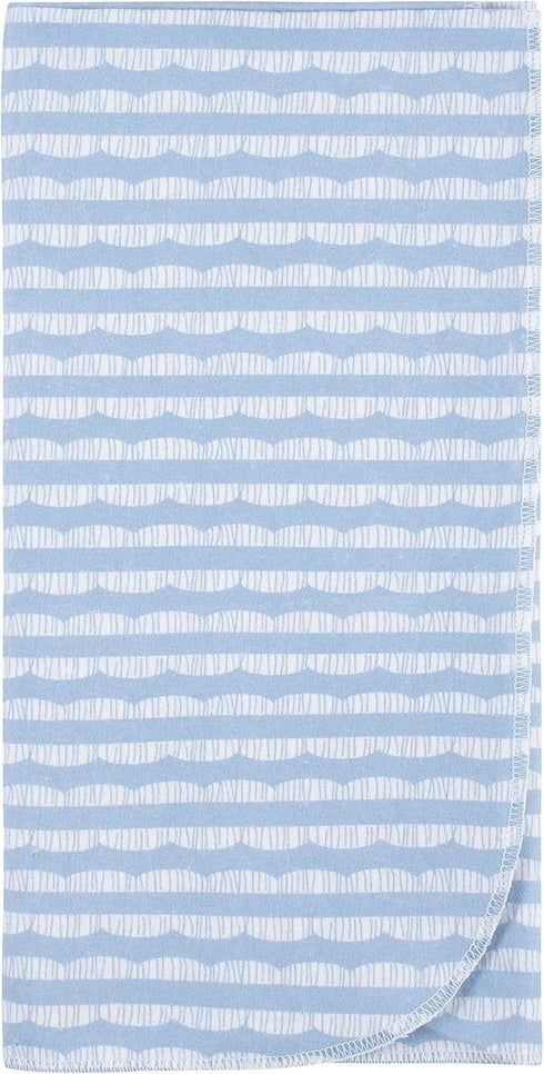 100% Pack 5 Gerber Boys Newborn Infant Baby Toddler Nursery Cotton Flannel Receiving Swaddle Blanket, Dinosaur Blue