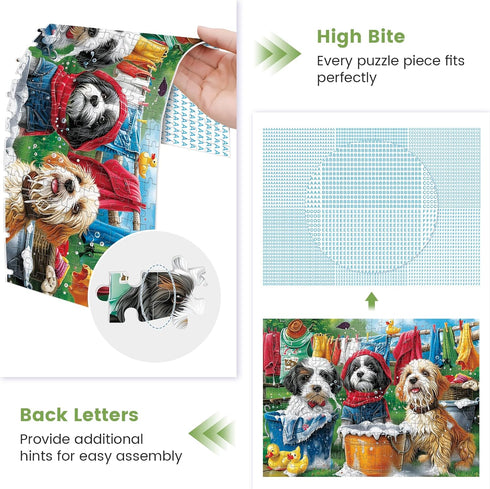 300 300 20.5 15 Piece Puzzles for Adults,Cute Dogs Jigsaw Puzzle for Adults Kids Seniors,Recycled Cardboard Dogs Large