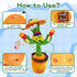 JAKCJFII 120 Talking Cactus Toy for Kids Boys and Girls, Adjust Volume Dancing Cactus Toy Singing Mimicking Recording