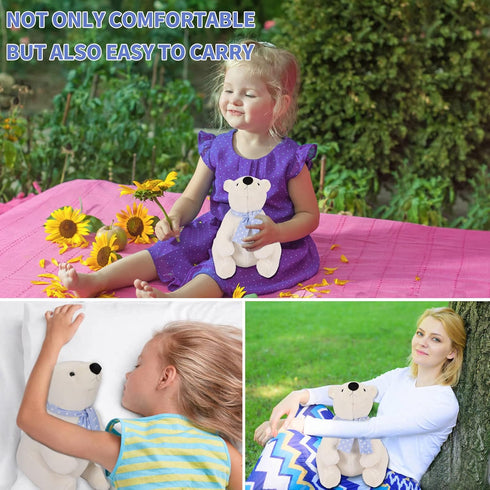ROPELOK 15.7 Inch Polar Bear Stuffed Animal Plush, Lifelike Super Soft Cute Polar Bear with Scarf, Kawaii Cute Plush