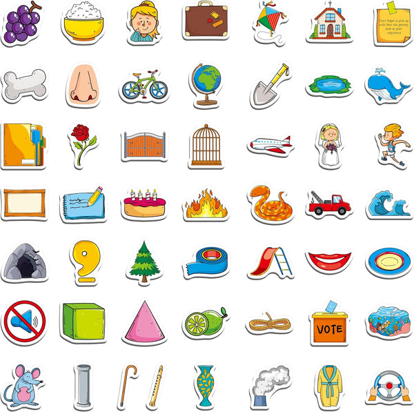 50 PCS Magic E Object Magnets, Thickened Fridge Magnets for Educational Phonics Learning Toys