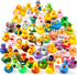 JOYIN 120 Pcs Rubber Ducks, Random Assortment Ducks Bulk with Mesh Carry