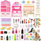 WEHOO 74Pcs Dollhouse Acessories Furniture Mini Cabinet with Drawers Case Handbag Towel Cosmetic