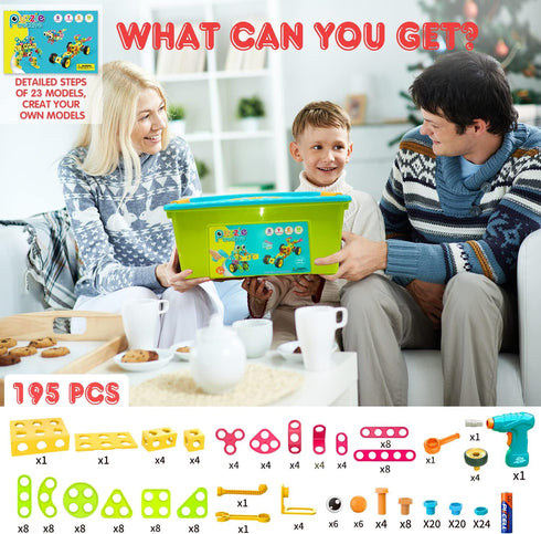 195 3 4 5 6 7 8 9 10 Sets NXONE PCS Educational STEM Toys for Boys and Girls Ages Construction Building Blocks Toy