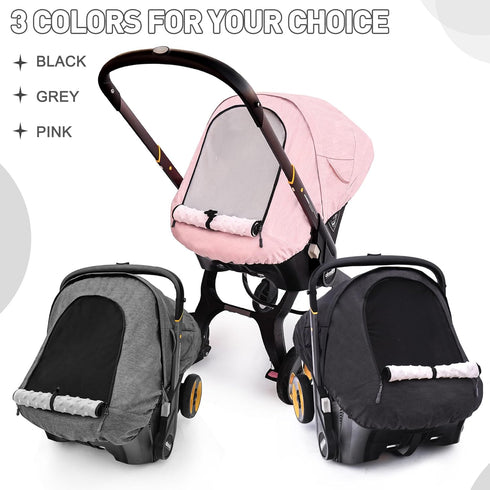 Coz(Pink) Waterproof Baby Car Seat Cover Compatible with Doona Car Seat and Stroller,Patented Windproof Car Seat Canopy