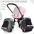 Coz(Pink) Waterproof Baby Car Seat Cover Compatible with Doona Car Seat and Stroller,Patented Windproof Car Seat Canopy