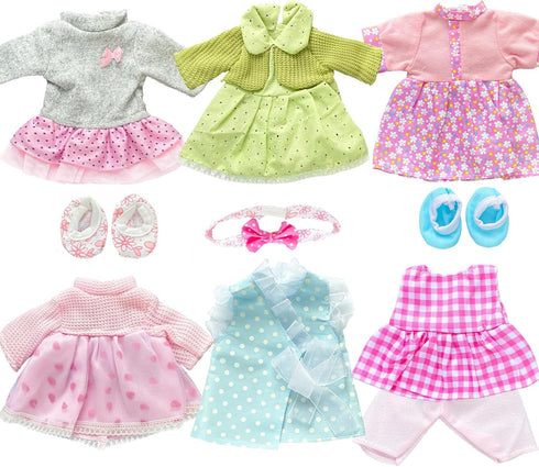 Pack of 6 Alive Lovely Baby Dress Clothes Accessories Gown Outfits for 12inch Doll
