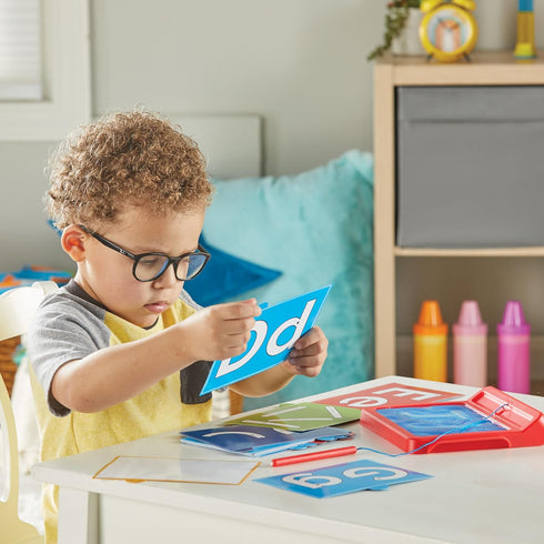 hand2mind 3-5, Letter Tracing Sensory Pad, Reusable Handwriting Practice for Kids Learn to Write, Letter Tracing Board