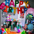 PartyWoo Happy Birthday Balloons - 37 pcs Mylar Letter Foil Balloons and Colorful Banner for Rainbow Birthday