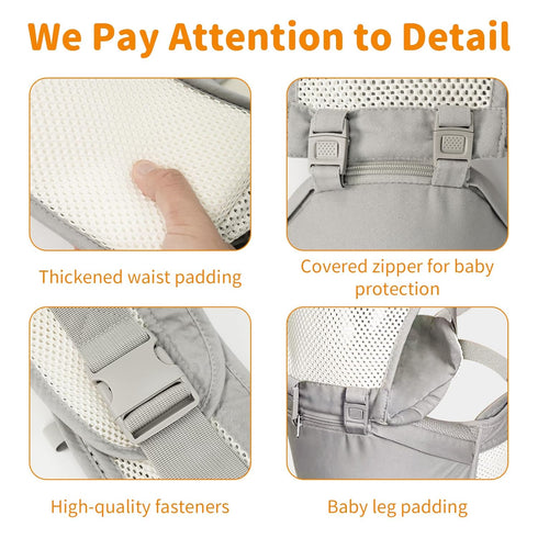 3-in-1 Baby Carrier Newborn to Toddler, Lightweight Structured Ergonomic Design for Infant Carrier with Plus Size