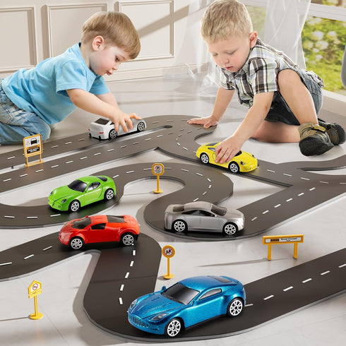 NIPLOOOW 3-6 Die Cast Metal Racing Car Toy With Play Mat for Year Old Boys and Girls - Christmas Birthday Gift
