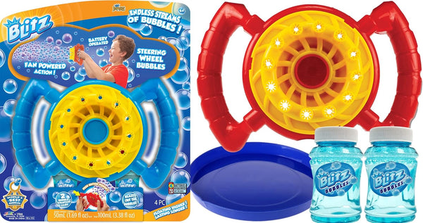 JA-RU Blitz Fan Bubble Wheel Blower | 1 Pack Battery Operated Automatic Bubble Maker with Non Toxic Soap Solution