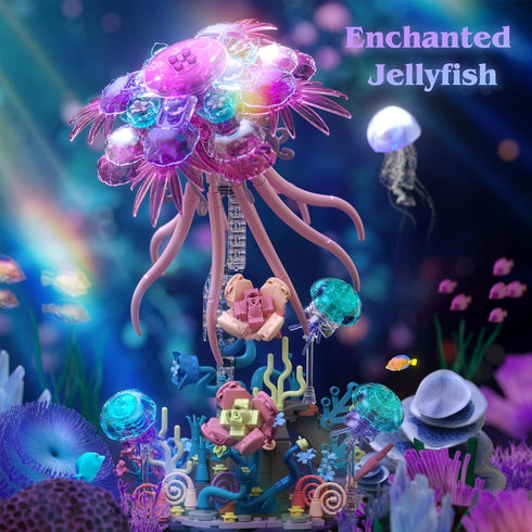 526 Set Enchanted Jellyfish Building Kit with Halloween & Christmas Festive Vibes, Pcs Underwater Creature Building